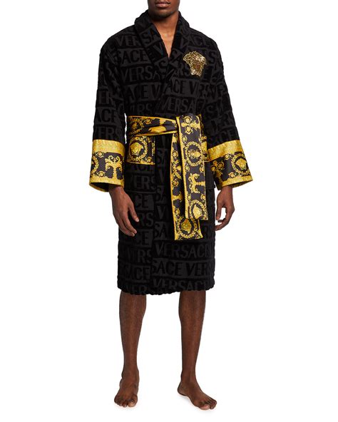 versace robe black and gold